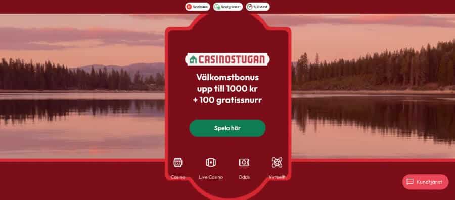 Casinostugan – mobil view og kampagne/lobby eksempel