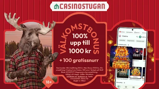 Casinostugan bonus – velkomsttilbud med matchbonus og gratisspin